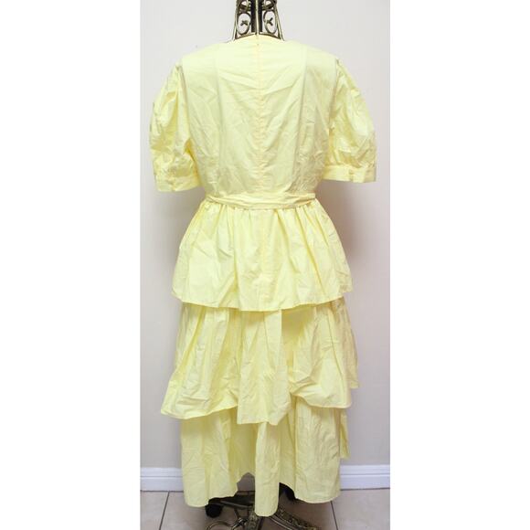 Madeleine Simon Yellow Fibonacci Tiered Princess Dress Size Large - Picture 9 of 9